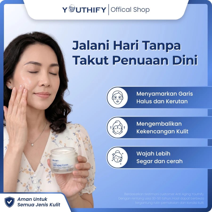 Materi perawatan Youthify untuk tampilan kulit segar
