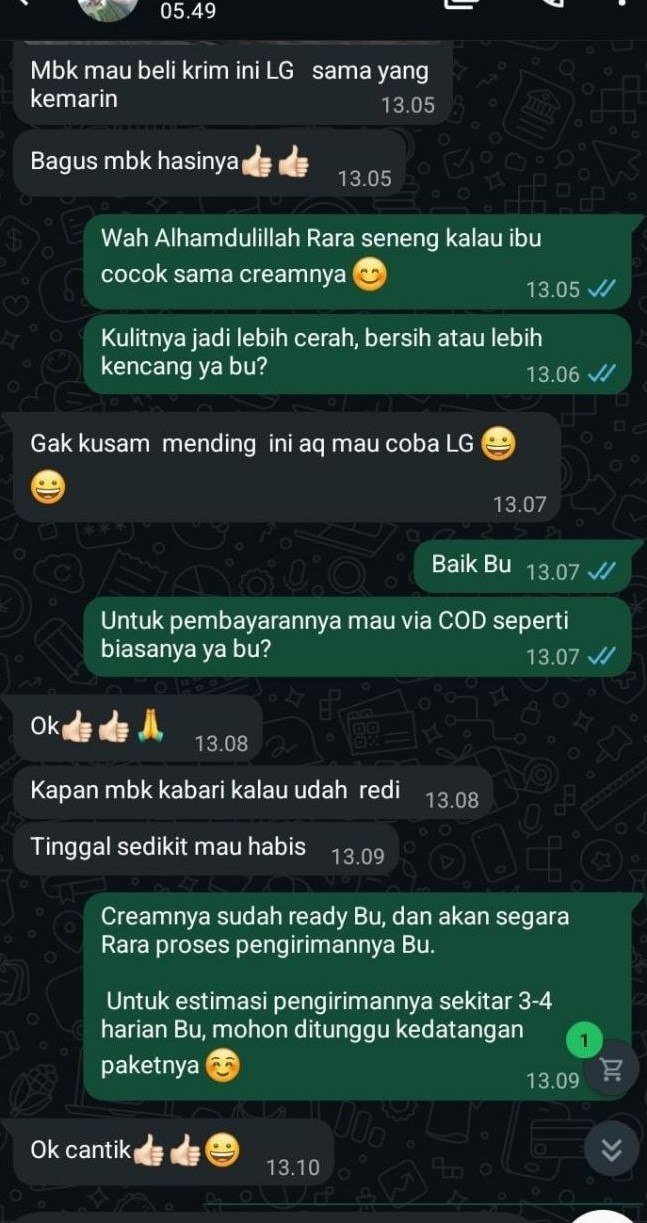 Percakapan ulang pesan pelanggan