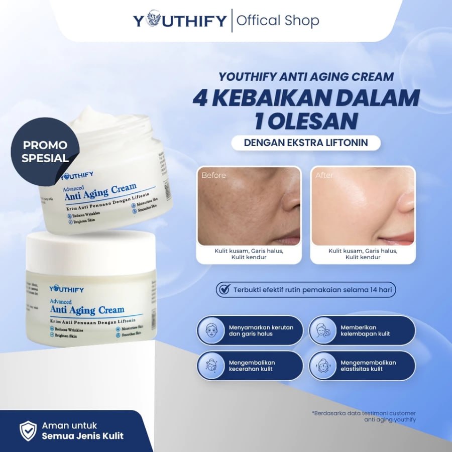 Materi manfaat Youthify Advanced Anti Aging Cream