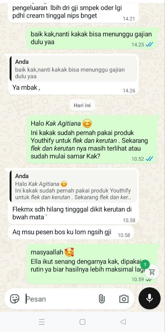 Percakapan ulasan pelanggan 1